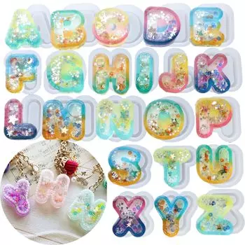 Набор из 26 персонажей Evergarden, специальная силиконовая форма Shakashaka, алфавит, смоляная форма [с пленкой] (индивидуальный тип)