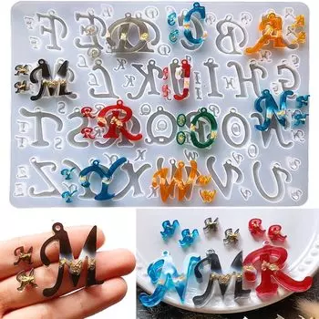 Evergarden Alphabet Силиконовая форма Смола Аксессуары Части Серьги Серьги Брелок Shakashaka Силиконовая форма Свеча Арома Камень Штукатурка Ручная работа