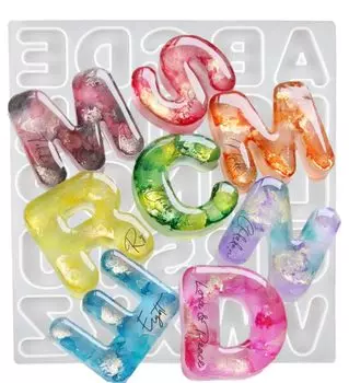 Evergarden Round Alphabet Silicone Mold English Letters Roman Initial Capital Letter English Letter Number Initial Resin Accessories Parts Creation