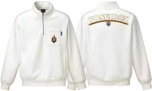 Evergreen Poseidon Premium Half Zip Sweatshirt M White