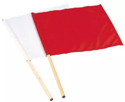 EVERNEW Красно-белый ручной флаг EKA468