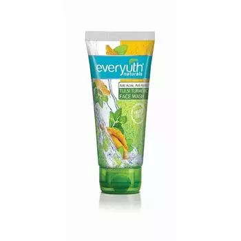 Everyuth Naturals Anti Acne, Anti Marks Tulsi Turmeric Face Wash | Мягкое отшелушивание и контроль несовершенств | Чувствительная кожа | 100% без мыла - 150 г