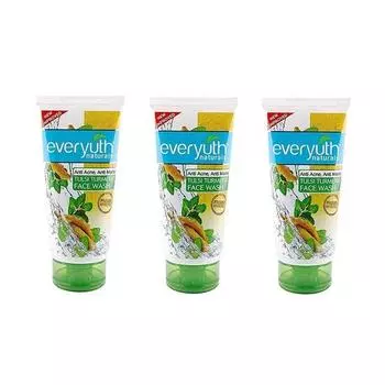 Everyuth Naturals Anti Acne Anti Marks Тулси Куркума Средство для умывания лица 50 г Упаковка из 3 шт.