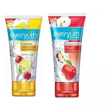 Everyuth Naturals Fruit Face Wash, 50 г и Lemon & Cherry, Oil Clear Face Wash, 50 г, Combo