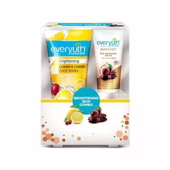 Everyuth Naturals Осветляющий комбинированный гель для умывания с лимоном и вишней + скраб для удаления загара, 200 г