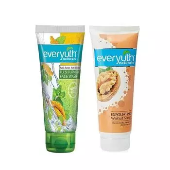 EVERYUTH NATURALS СКРАБ +ТУЛСИ КУРКУМА СРЕДСТВО ДЛЯ УМЫВАНИЯ ЛИЦА ОТ АКНЕ 50 г+50 г