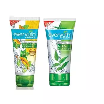 Everyuth Tulsi Turmeric Face Wash 50 г и Purifying Neem Face Wash, 50 г, комбинированная упаковка