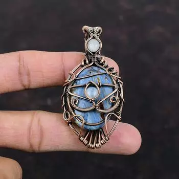 Evil Eye Pietersite Pendant Copper Wire Wrapped Gemstone Pendant Rainbow Moonstone Pendant Handmade Pendant Copper Jewelry Gift For Mother