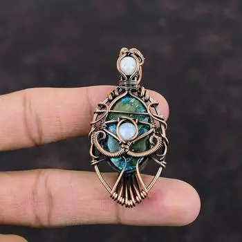 Подвеска от сглаза Шаттукит, медная проволока, обернутая подвеской, ювелирные изделия от сглаза, радужный лунный камень, драгоценный камень, ручная работа, подарок для женщин