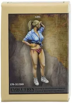 Evolution Miniatures Современная девушка-серфингистка, смотрящая на край океана, набор из смолы 1/35 EM-35200