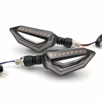 evomosa Universal 12 LED Turn Signal Light Bike Motorcycle Harley Cruiser Honda Kawasaki BMW Yamaha Suzuki Pair (White, Rear) white