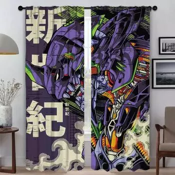 Evvangelionn Home Interior Curtains 2 Pieces Curtains for Living Room Curtain Tulle for Bedroom Halloween Decoration Partition W50xH70cmx2pcs-CL