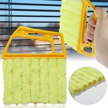 EW New Louver Curtain Cleaning Brush Cleaning Brush Съемная щетка для очистки Щетка для очистки вентиляционных отверстий жёлтый