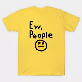 EW,People Смешная футболка для мужчин и женщин с грустным лицом, футболка с принтом, свободная, свободного размера, хлопковая, с коротким рукавом M