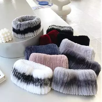 Ew зимний уличный женский шарф из натурального меха кролика рекса, шарфы из натурального густого меха, российские теплые повязки на голову из 100% натурального меха кролика рекса Good elasticity белый