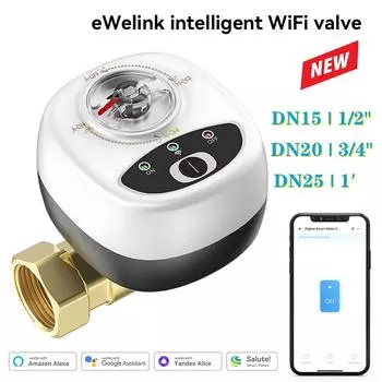 EWeLink WiFi Watervalve Автоматический переключатель Интеллектуальный шаровой клапан Рейтинг IP65 Беспроводной пульт дистанционного управления для Alexa Google Assistant Salute