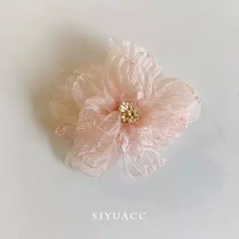 Евгений Пряжа Цветок Заколка для волос Весна и Лето Путешествия Французская Атмосфера Зажим-уточка Заколка Боковой Зажим Головной убор