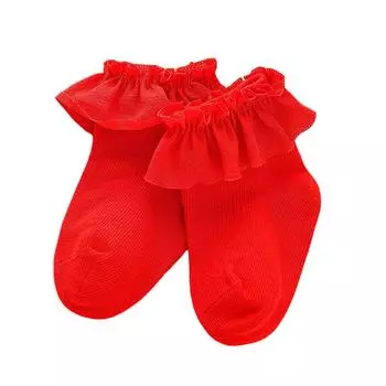 EWODOS Детские белые носки до щиколотки для девочки, милые носки для платья с оборками, дышащие носки для ходьбы на осень, аксессуары для детской одежды S