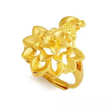 Евро позолоченные ювелирные изделия женские регулируемые павлин открытое кольцо песочно-золотые ювелирные изделия кольцо