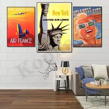 Европа Азия Франция Нью-Йорк Чили Австрия Австралия Гавайи Африка Сан-Франциско Германия. Городской пейзаж, картина на холсте 21cm30cm NoFrame