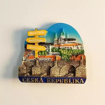 Европа Чехия Прага 3D Стереоскопические Туристические Сувениры Смоляная живопись Магниты на холодильник