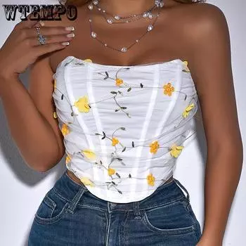 Европа и Америка Уличная мода Цветочная вышивка Сетка «Рыбья кость» Пряжа Имеют наличные меньше, чем зарегистрировано на счетах Внешняя обвязка S белый