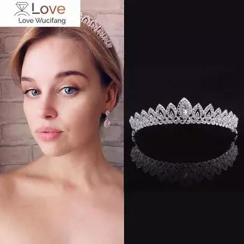 Европа и Америка великолепные хрустальные украшения тиара корона сплав горный хрусталь невесты маленькая корона повязка на голову свадебный головной убор