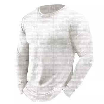 Европа и Америка, весенне-осенняя мужская футболка с круглым вырезом, повседневный трендовый топ S синий