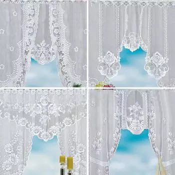 Европа и Соединенные Штаты Америки Основовязаные кружевные занавески типа C Кофейные занавески Шторы для кухни Шторы для шкафа Кружевные занавески Полузанавески