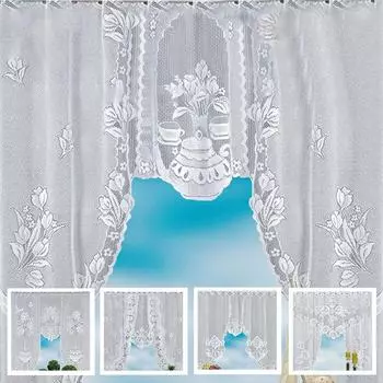 Европа и Соединенные Штаты Америки Основовязаные кружевные занавески типа C Кофейные занавески Шторы для кухни Шторы для шкафа Кружевные занавески Полузанавески