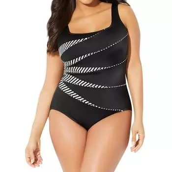 Европа и Соединенные Штаты Большой размер Слитный купальник Напечатанный Слитный женский купальник Бикини Купальник L