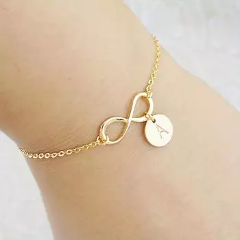 Европа и Соединенные Штаты горячие новые 8 слов 26 букв браслет неограниченный благоприятный 8 слов простой круглый знак браслет с подвесками