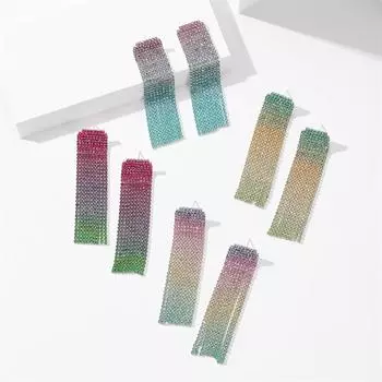 Европа и Соединенные Штаты Темперамент Геометрические Блестящие Бриллиантовые Длинные Серьги Чувство Серьги Женские Серьги Свадебные Серьги 1 Пара