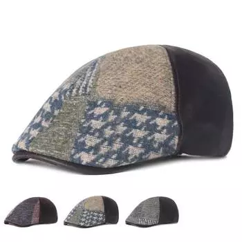 Европа и Соединенные Штаты Ветряная твидовая шляпа Англия Ретро шляпа с утиным язычком Искусство и культура Молодежная шляпа Кепка для путешествий Forward M56-58cm серый