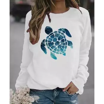 Европа и США Осень и зима Женские повседневные толстовки с круглым вырезом и принтом Санта-Клауса S