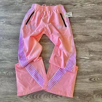 Европа и США ретро новые полосатые брюки с эластичной талией для женщин Y2k Harajuku Trend свободные спортивные широкие брюки S