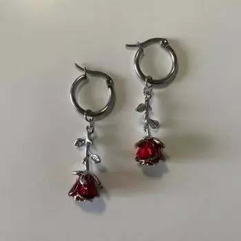 Европа и США Серьги-розы Личность Творческий Женский Готический Хип-хоп Тренд Праздничные Украшения Аксессуары