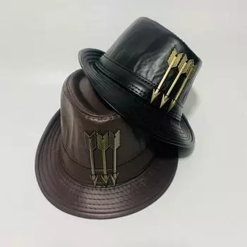 Европейская, американская и британская мужская джентльменская джазовая шляпа из искусственной кожи, теплая зимняя модная классная шляпа M56-58cm верблюд