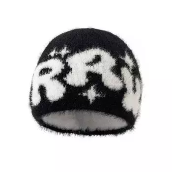 Европейская, американская осенне-зимняя мужская и женская вязаная шапка Mao Mao для активного отдыха, персонализированная теплая и морозостойкая шапка-пуловер зелёный