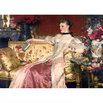 Европейская девушка картина винтажная картина маслом на холсте настенные художественные принты классические постеры и принты для гостиной без рамки 21*30cm No Frame