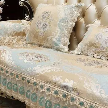 Европейская диванная подушка Four Seasons, универсальная жаккардовая ткань с вышивкой, нескользящий чехол для дивана, высококачественный роскошный чехол для дивана из синели 1pc armrest 58x65 cm