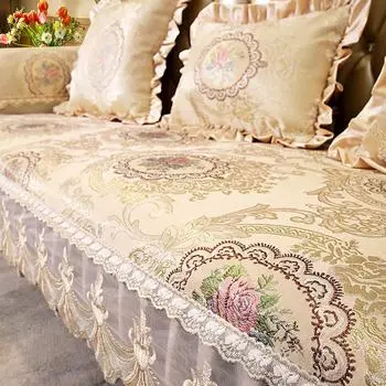 Европейская диванная подушка, нескользящая ткань для дивана, полотенце, чехол для дивана, украшение для гостиной, жаккардовое кружево, вышитый чехол класса люкс 50x60cm Hand towel