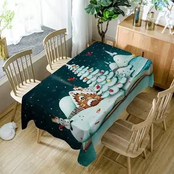 Европейская годичная скатерть с рисунком рождественской елки пыленепроницаемая водонепроницаемая вечерние украшения прямоугольная скатерть каминная полка 40x70cm15x27inch