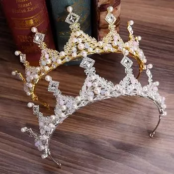 Европейская хрустальная свадебная тиара ручной работы большая коронованная принцесса тиара свадебные аксессуары для волос свадебные аксессуары