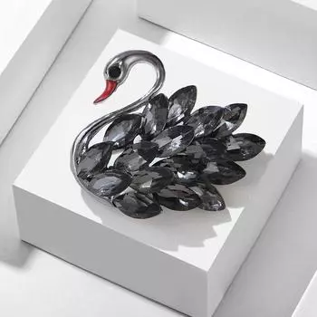 Европейская и американская брошь «Черный лебедь» Персонализированная модная хрустальная булавка Темпераментный корсаж Универсальная пряжка для одежды