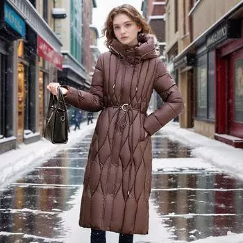 Европейская и американская хлопковая одежда средней и длинной длины, женская мода, высококачественная длинная хлопковая одежда, утолщенная теплая куртка M красный