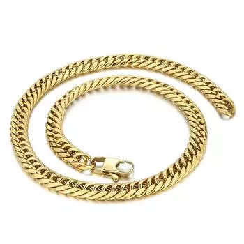 Европейская и американская индивидуальность, властная и простая джинсовая цепочка с двойным плетением, мужская цепочка из титановой стали, браслет-ожерелье 65cm