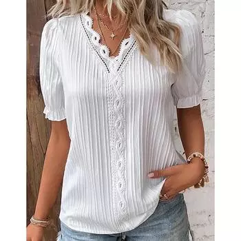 Европейская и американская летняя мода на отпуск, рубашка с короткими рукавами, повседневная женская одежда XXXXXL белый