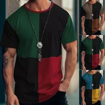 Европейская и американская летняя новая мужская рубашка с короткими рукавами и футболкой XXXL