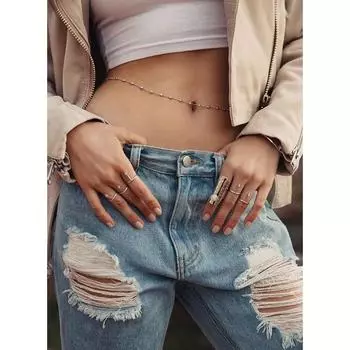 Европейская и американская металлическая цепочка из бисера, поясная цепочка